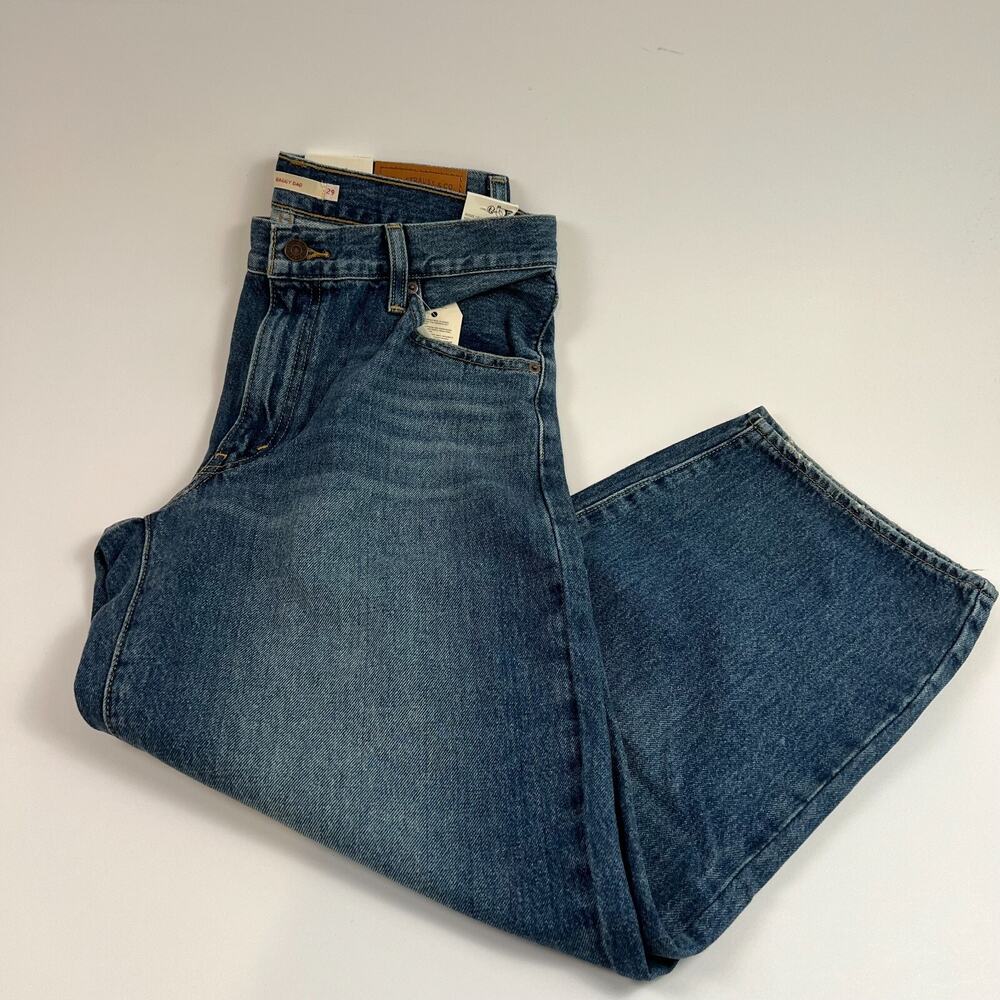 Levi's Premium Women Baggy Dad Straight Leg Mid Rise Zip Fly Jeans 31x30 Blue